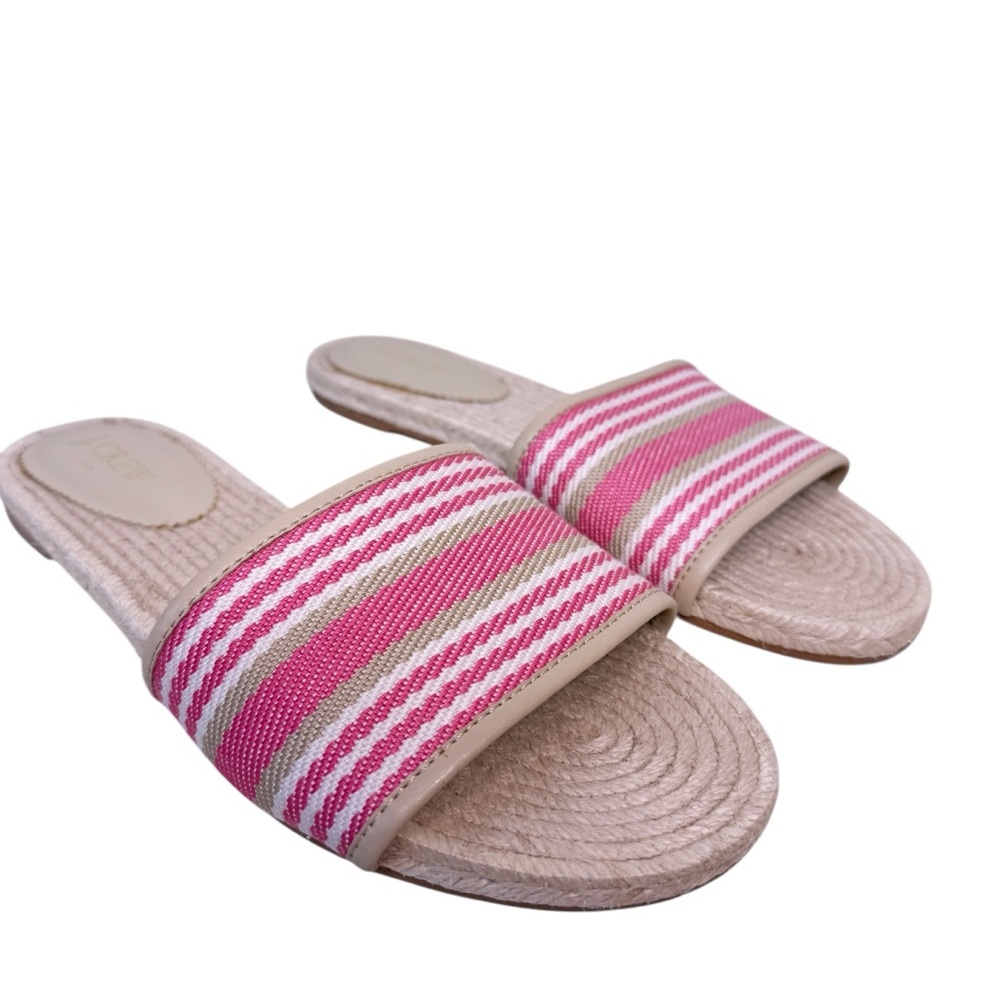 J. CREW Factory Striped Slide Sandals in Pink Size 9 - Picture 5 of 10